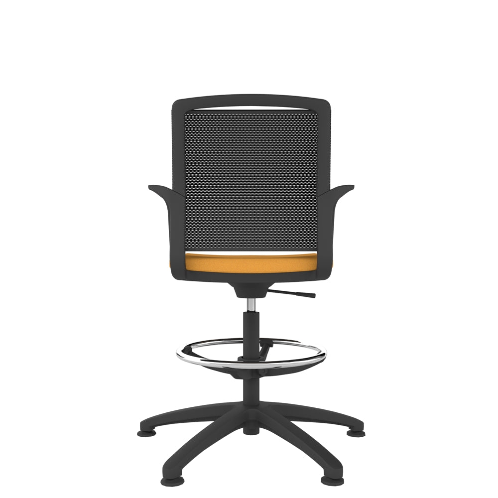 Rhuba Black Shell Mesh Back Draughtsman Task Chair