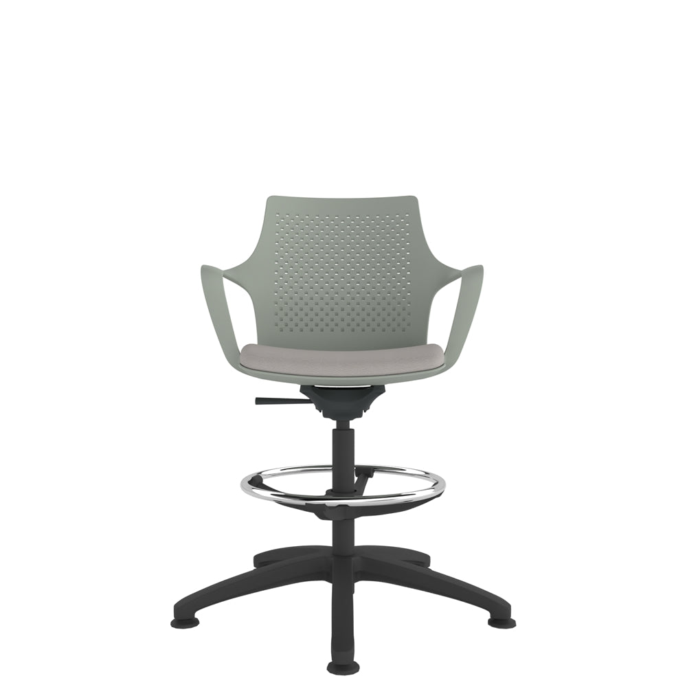 Fuze Perforated Shell Swivel base Draughtsman Chair