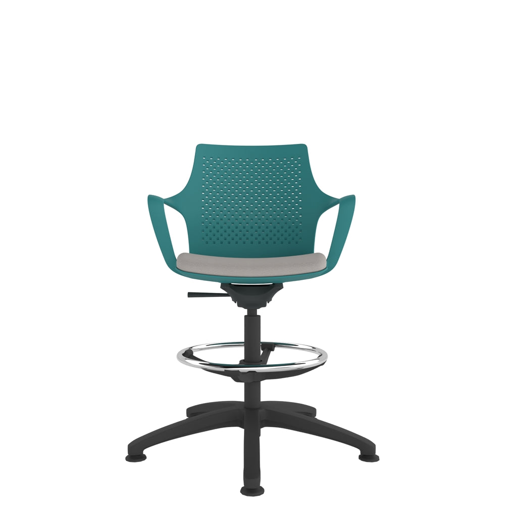 Fuze Perforated Shell Swivel base Draughtsman Chair