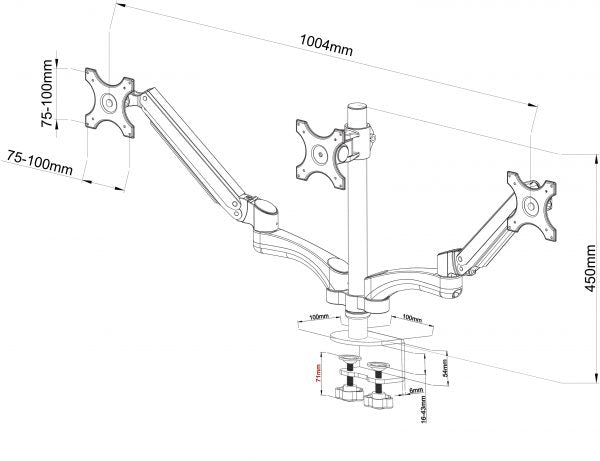 Velaro Triple Monitor Arm