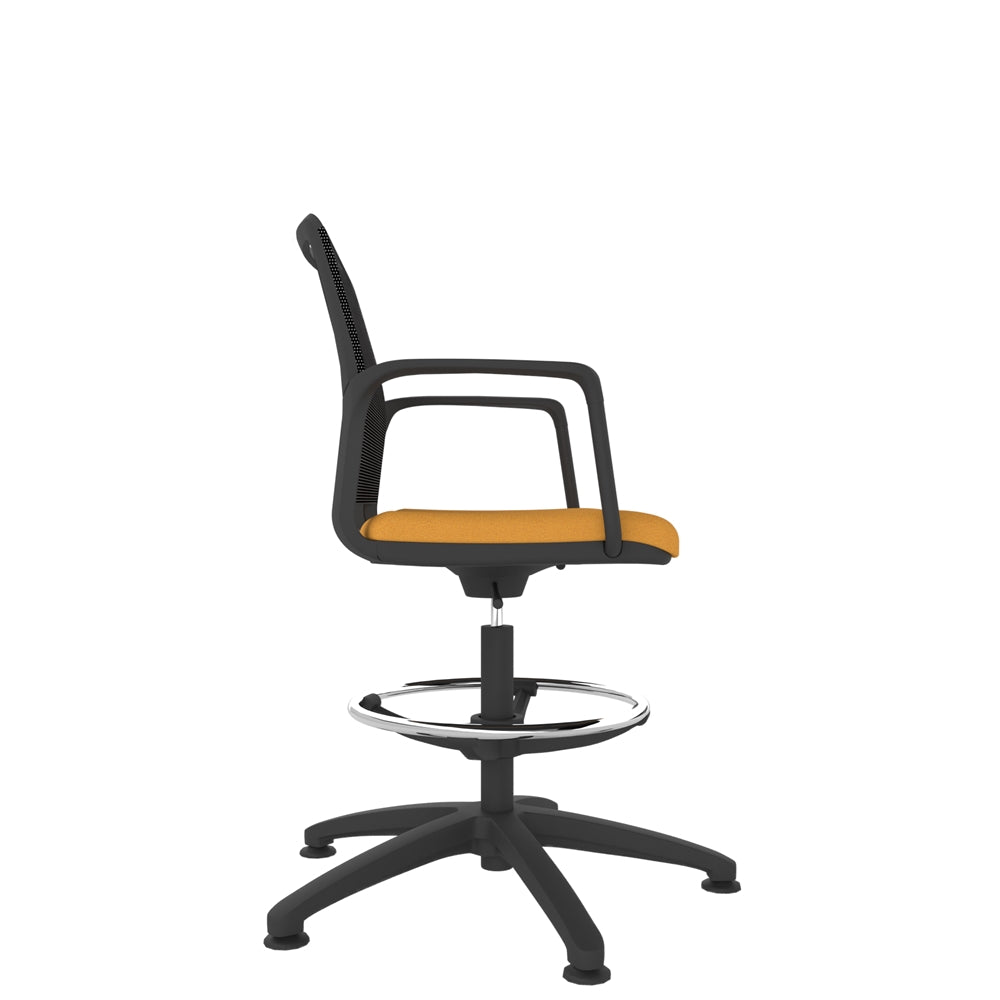Rhuba Black Shell Mesh Back Draughtsman Task Chair