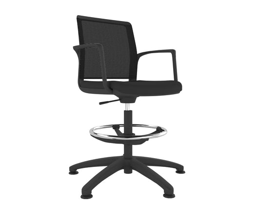 Rhuba Black Shell Mesh Back Draughtsman Task Chair