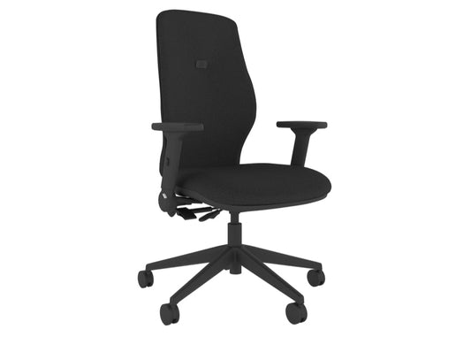 Curved back rest black ergonomic task chair