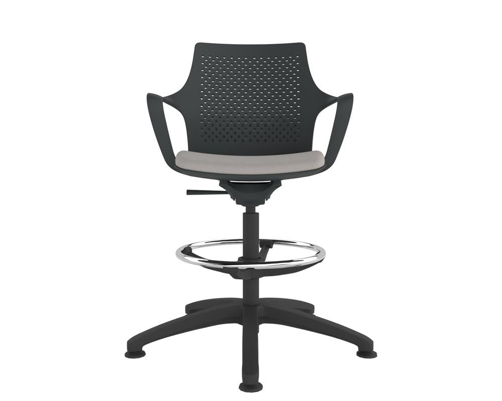 Fuze Perforated Shell Swivel base Draughtsman Chair