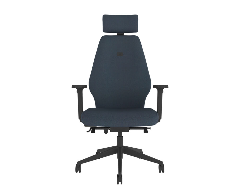 High back ergonomic chair with headrest