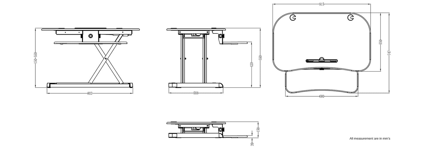 DeskRite 100E Sit-Stand Platform